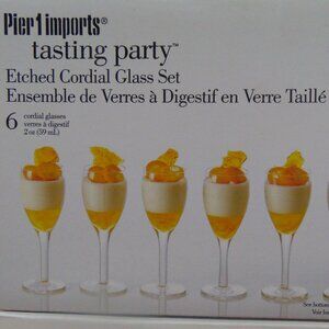 Etched Cordial Glass Set